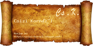 Csizi Kornél névjegykártya