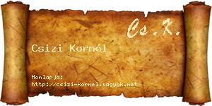 Csizi Kornél névjegykártya